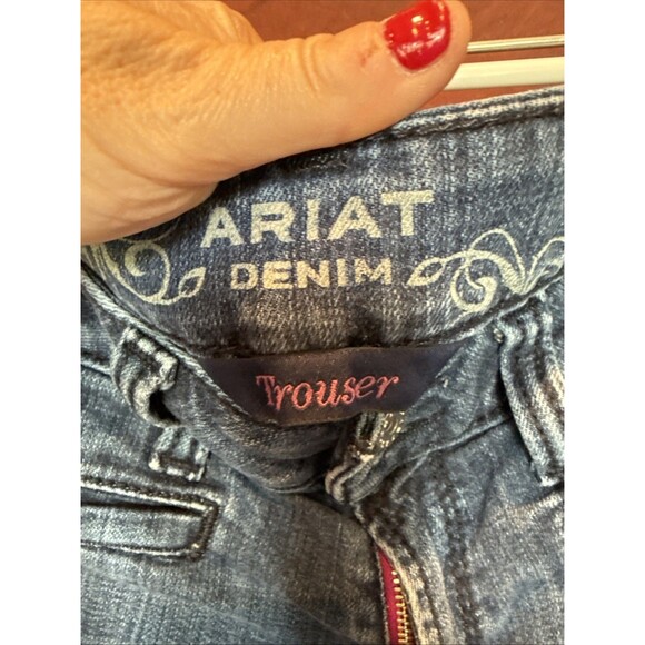 ARIAT Denim Trouser Women 31L Blue Bootcut Mid Rise Dark Wash Western - Picture 4 of 10